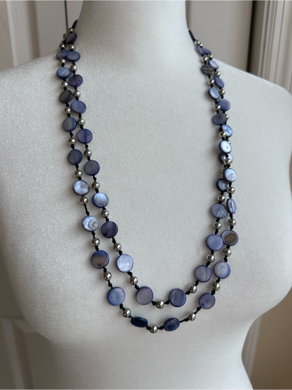 Blue Shell Bead Necklace